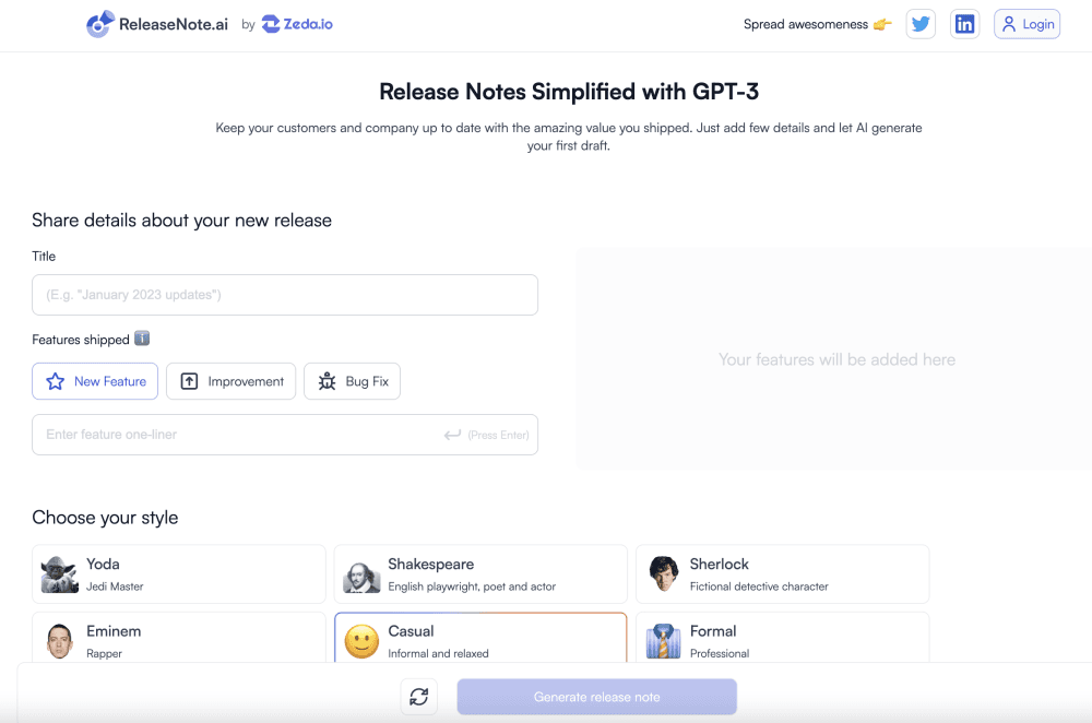 Release Notes Simplified with GPT-3