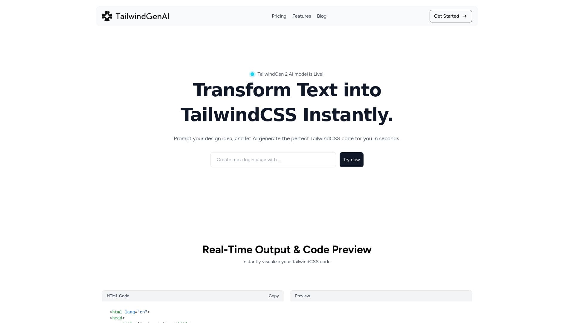 AI-Powered TailwindCSS Code Generator